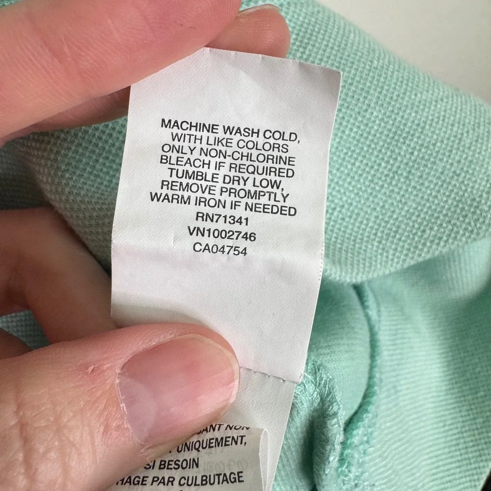 L.L. Bean Mens Large Mint Green Comfort Stretch Performance Quarter-Zip Pullover